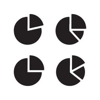 Pie Chart Analysis Solid Icons Set for Growth Metrics vector