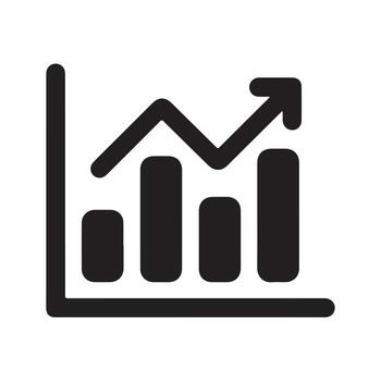 Bar Chart Report Solid Icon for Analytics vector