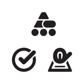 tarea terminación sólido íconos conjunto para productividad vector