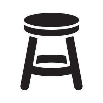 Stool Solid Icon for Workspace Utility vector