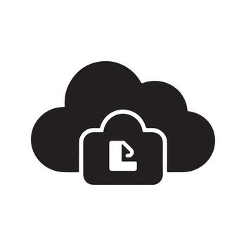 nube almacenamiento sólido icono representando datos seguridad vector