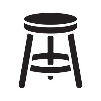Stool Solid Icon for Office Seating vector