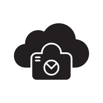 Cloud Storage Solid Icon for File Backup vector