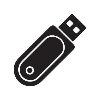 USB Flash Drive Solid Icon for Backup Tool vector
