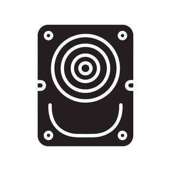 External Hard Drive Solid Icon for Data Backup vector