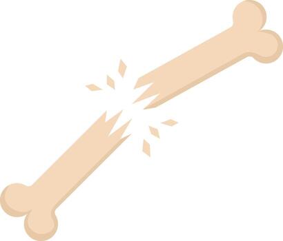 Broken Bone Flat Illustration. Clean Icon Design Element on Isolated White Background vector