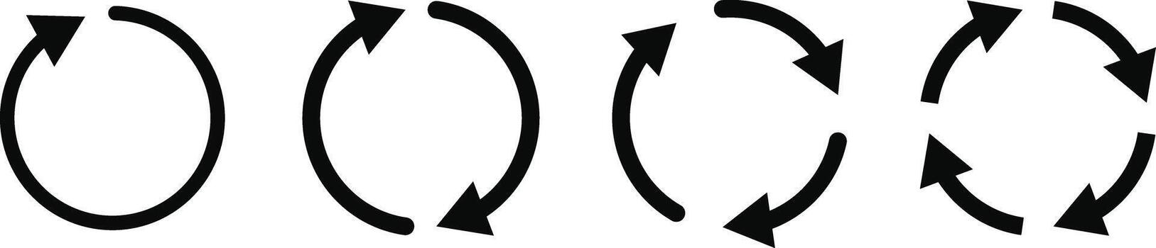 Circle arrow icon set. Curve sign. Black long up arrow icons. arrow pointing upward. Rotation arrows icon vector