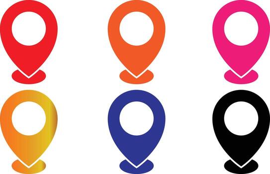 Location map pin icons set. marker icon representing geographic points. mapping purposes. Map marker pointer icon. destination signs vector