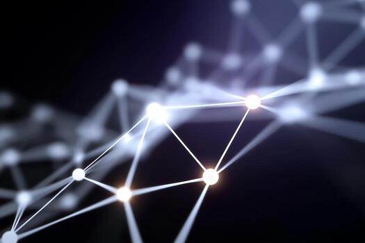 Abstract network background with dots and lines photo