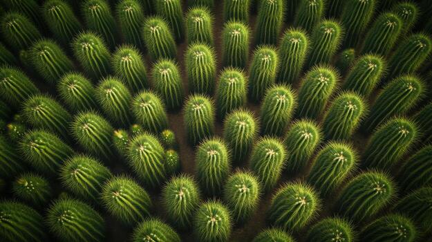 an aerial view of a cactus field photo