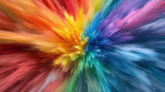 colorful explosion of paint on a black background photo