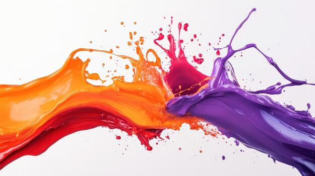 vistoso pintar salpicaduras en blanco antecedentes foto