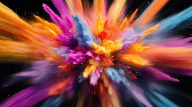 A colorful explosion of confetti is shown in the image photo