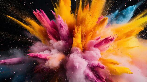 A colorful explosion of smoke and dust photo
