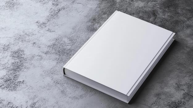 blank white book on concrete background photo