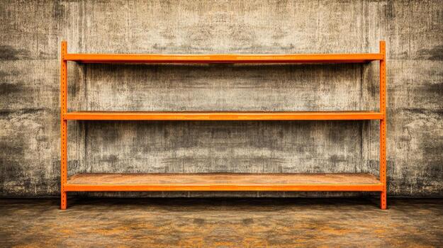 A shelf with three shelves is empty photo