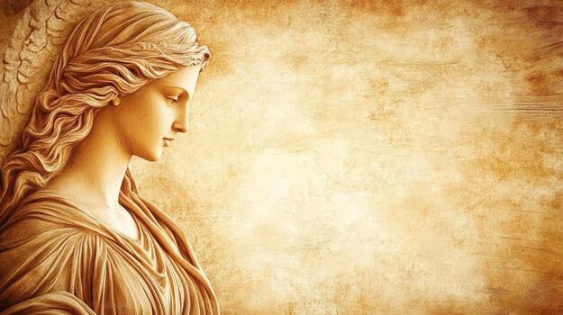 an angel statue on a grunge background photo