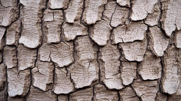 Extreme close up of tree bark showcasing rugged texture and intricate patterns. natural beauty of bark highlights its unique characteristics and earthy tone photo