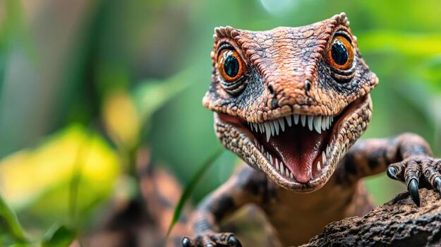 a close up of a lizard with its mouth open photo