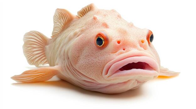 a fish with an open mouth on a white background photo