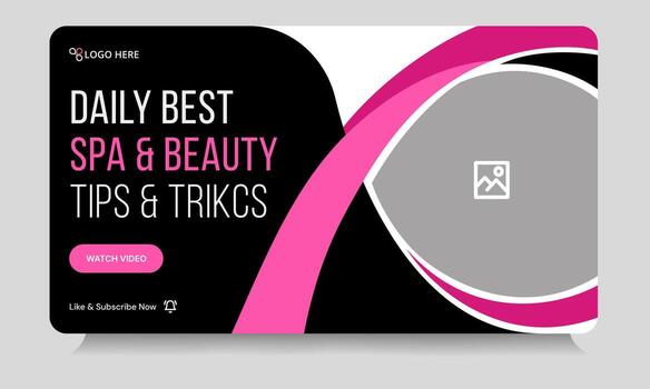 Daily trending body massage youtube thumbnail banner template design, customizable illustrator eps 10 file format vector