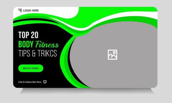 editable de moda cuerpo aptitud consejos y trucos miniatura bandera diseño, completamente personalizable eps 10 archivo formato vector