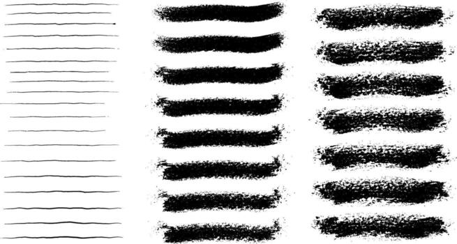Grunge Texture Elements Hand-drawn lines and brush strokes in black for design and creativity vector