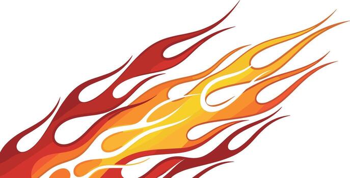 fire flames graphic design element. Abstract blazing inferno illustration isolated on a white background for speed and power concepts vector