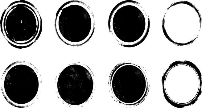 Grunge circle stamp texture for use with brushes, isolated grunge design element for backgrounds vector