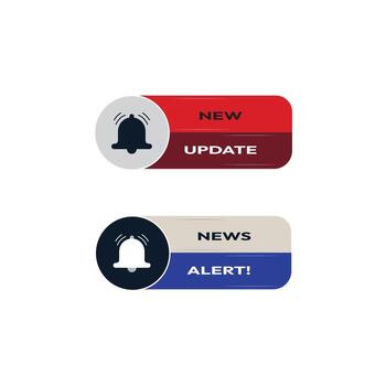 Notification alert button design, new update message icon, modern banner for web vector