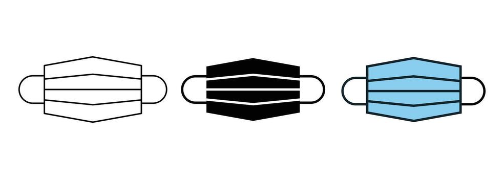 surgical Face mask icon set. Medical mask icon symbol. use for mobile app, website ui designs. vector