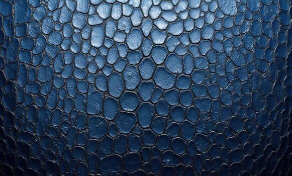 A close up of a blue vase with a pattern photo