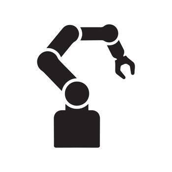 A robot arm with a wrench on it vector