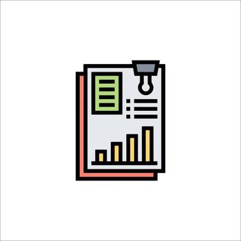Business Report Icon Data Analysis Growth Chart Document, infographic vector