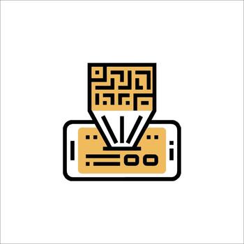 QR Code Scanning on Smartphone Icon Mobile Technology, vector