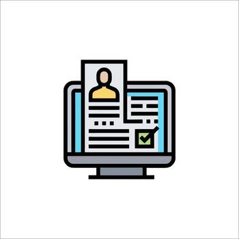 Online Application Form Job Application Resume Submission vector