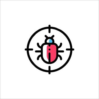 Bug Target Icon Software Debugging Virus Detection, IT vector