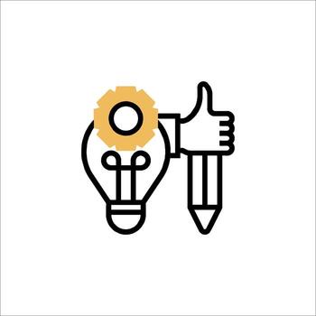 Creative Idea Icon Innovation Solution Design Process, lightbulb vector