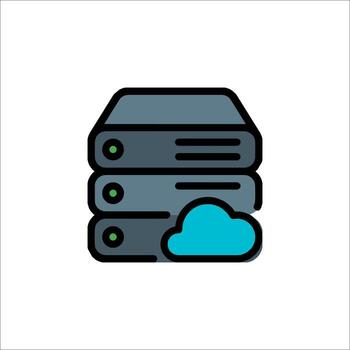 Cloud Server Icon Data Storage Hosting and Network, server stack vector