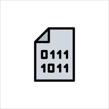 Binary Code File Icon. Data Programming Technology., software vector