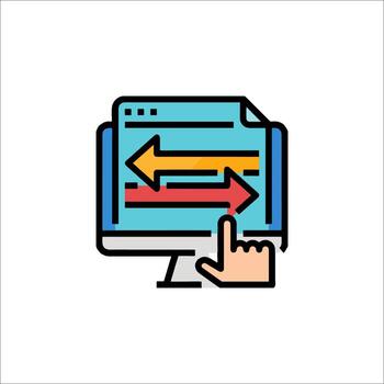 Data Transfer Icon Computer Arrows Hand. File Exchange. vector