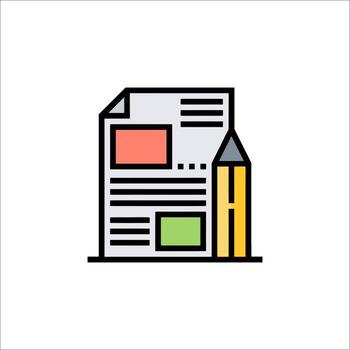 Content Creation Icon Document Writing Design, media vector