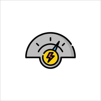Energy Meter Icon Power Speed and Performance Indicator, lightning bolt vector