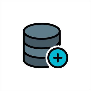 base de datos añadir icono datos almacenamiento más símbolo nuevo datos, ux vector