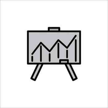 presentación tablero con grafico negocio datos analítica icono, planificación vector