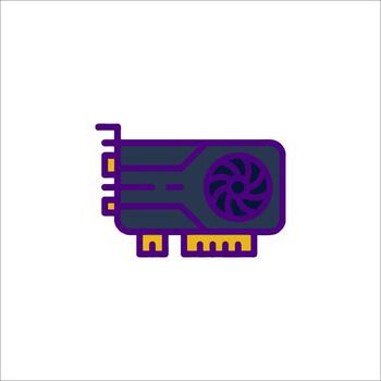 Graphics Card Icon GPU Computer Hardware vector