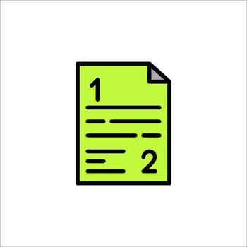 numerado lista icono pasos proceso verde documento, secuencial vector