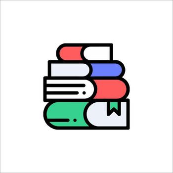 apilar de libros icono educación aprendizaje y conocimiento, leyendo vector