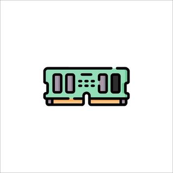 RAM Memory Module Icon Computer Hardware Technology vector