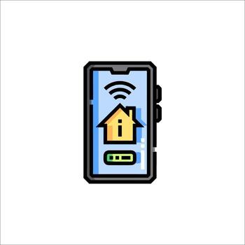 Smart Home Control App on Mobile Phone Automation Concept, technology vector